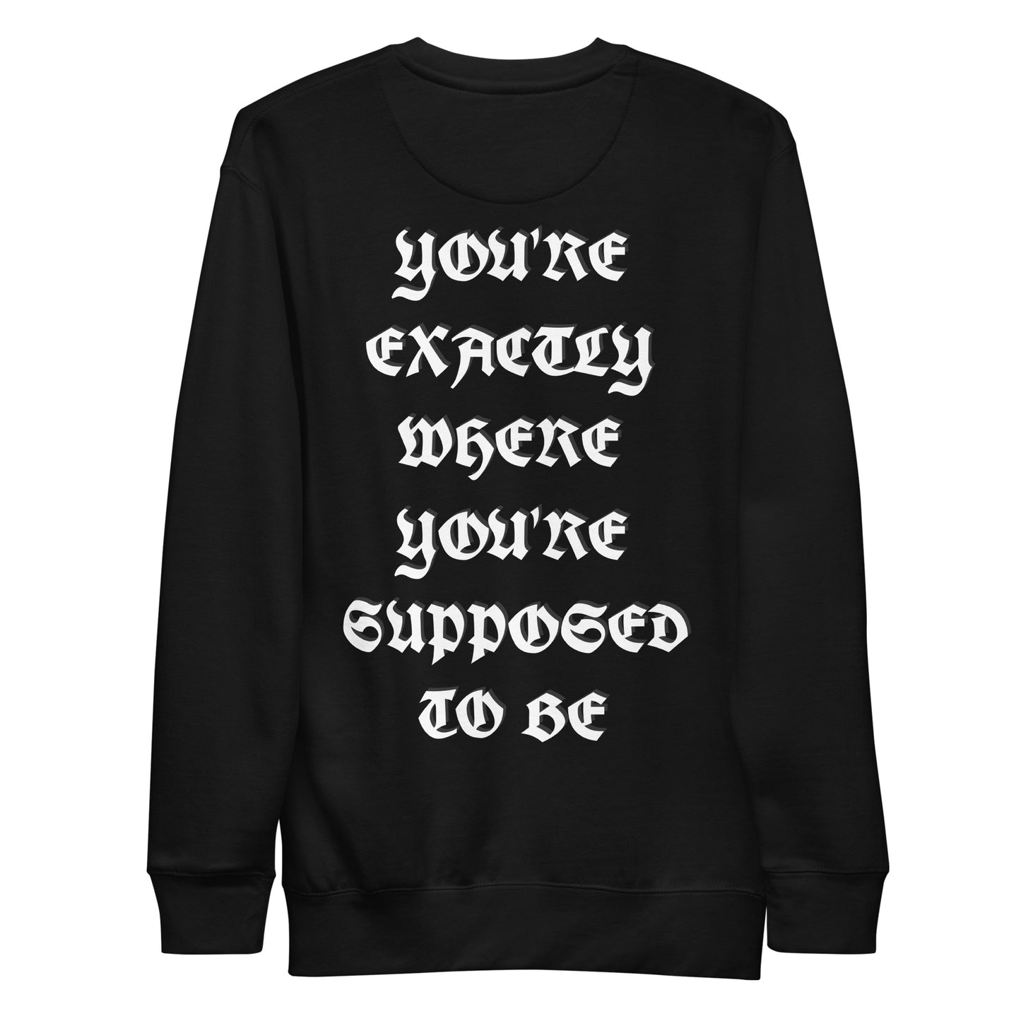 'YOU'RE EXACTLY WHERE YOU'RE SUPPOSED TO BE' Unisex PREMIUM Sweatshirt