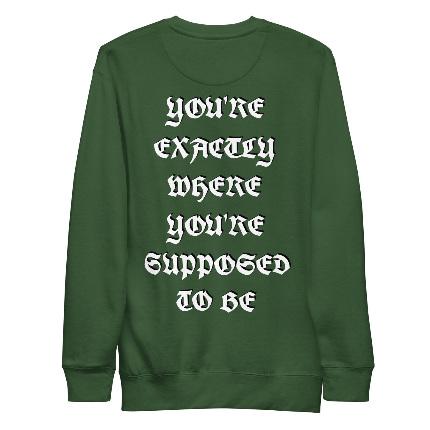 'YOU'RE EXACTLY WHERE YOU'RE SUPPOSED TO BE' Unisex PREMIUM Sweatshirt